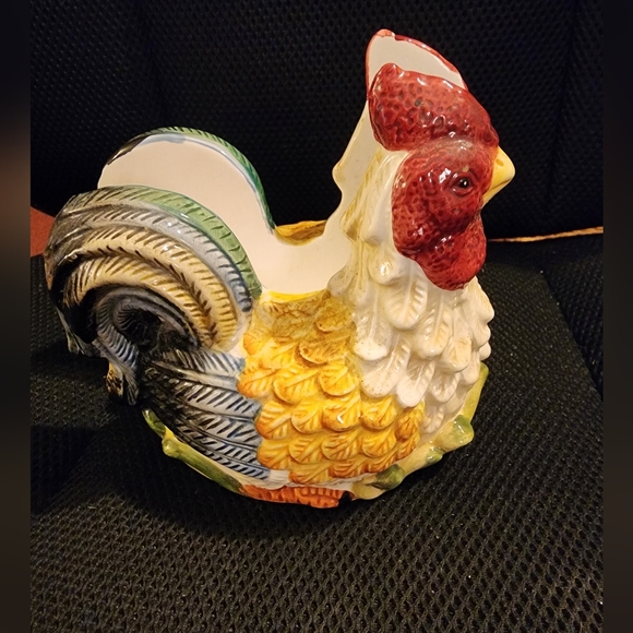 Other - Vintage Rooster Napkin Holder Jay Import Ceramic Double Sided Farmhouse Kitchen